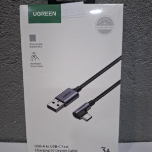 UGREEN cable USB-A to USB-C angled braided 1m Black