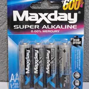 Maxday Alkaline Batteries AA pack of 4 pieces