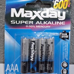 Maxday Alkaline Batteries AAA pack of 4 pieces