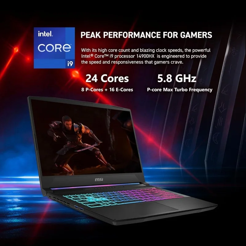 MSI KATANA Laptop Intel i9 14900HX 32Gb RAM 1 Tb SSD NVME RTX 5070 8Gb Dedicated QHD+ 2560 x 1440 165 Hz B14WGK-016US - Image 2